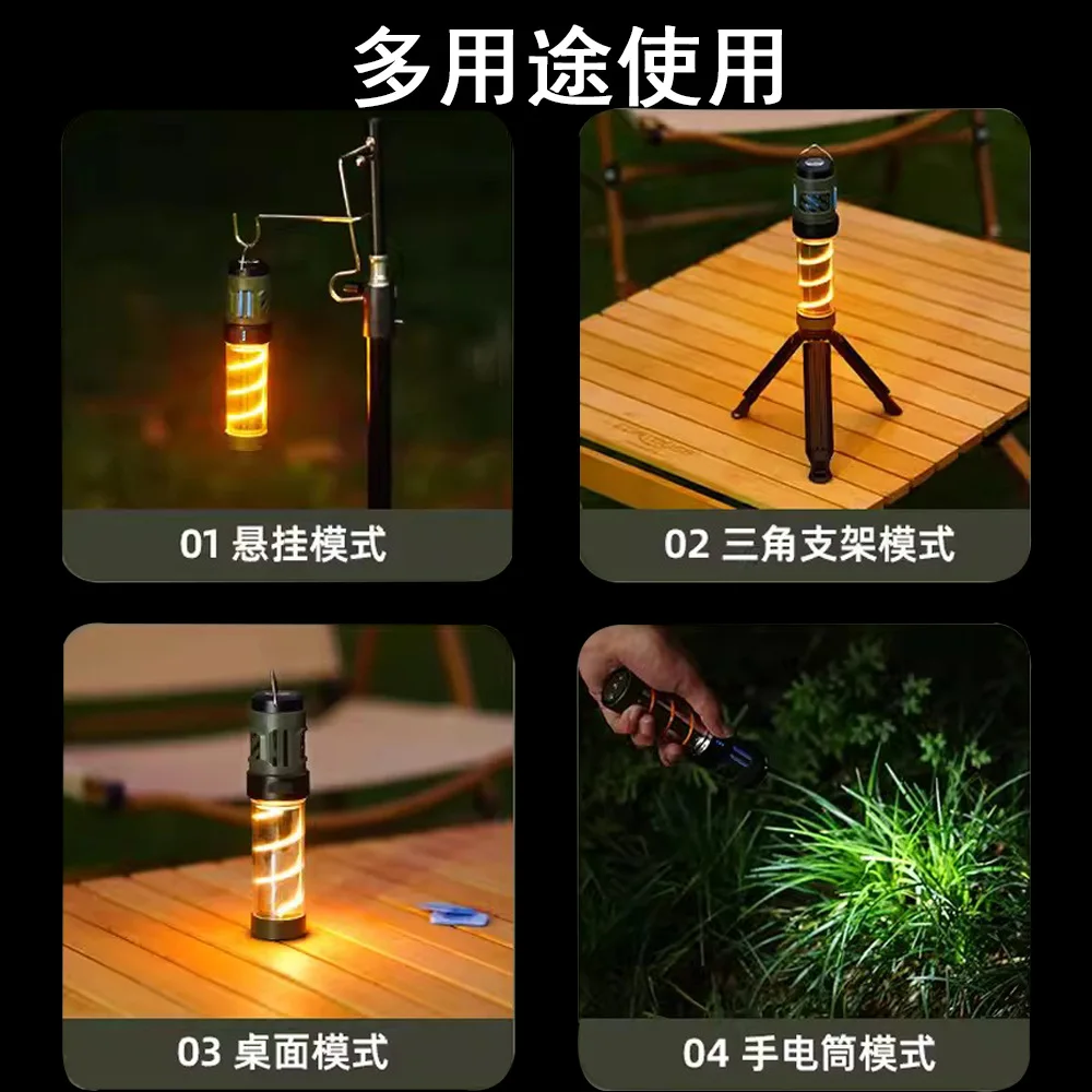 

Outdoor LED Multifunctional Mosquito Repellent Camping Light Type-C Charging Portable Magnetic Triangle Support Tent Atmosphere