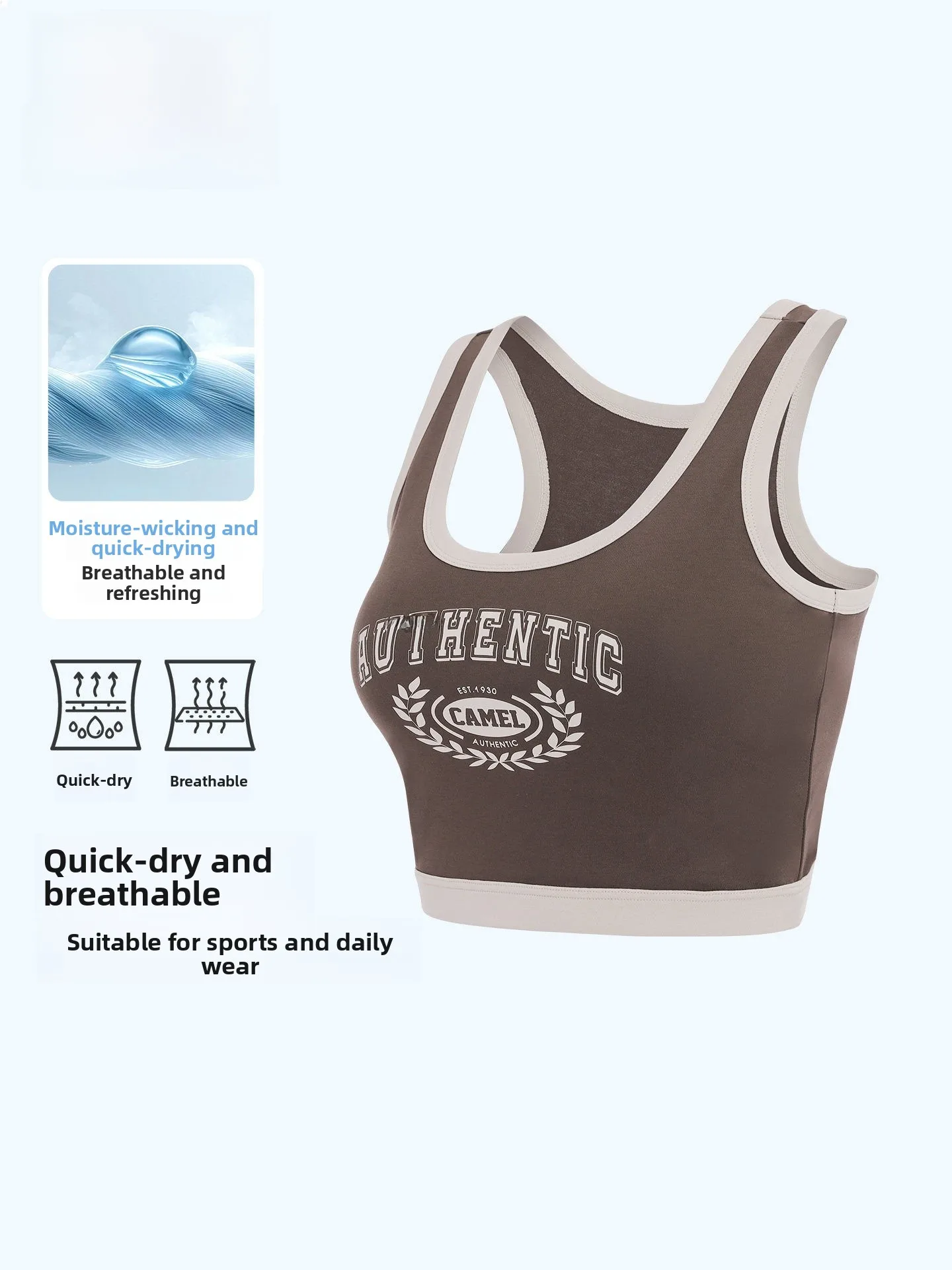 

Camel Yoga Vest Women's Breathable Qui Dry Sports Casual o Resistant Faion Slimming Underwear Training Fitn Vest