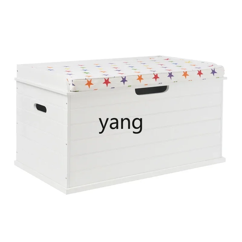 LTT solid wood toy storage cabinet large capacity bay window upper flip locker balcony living room mobile bedside stool