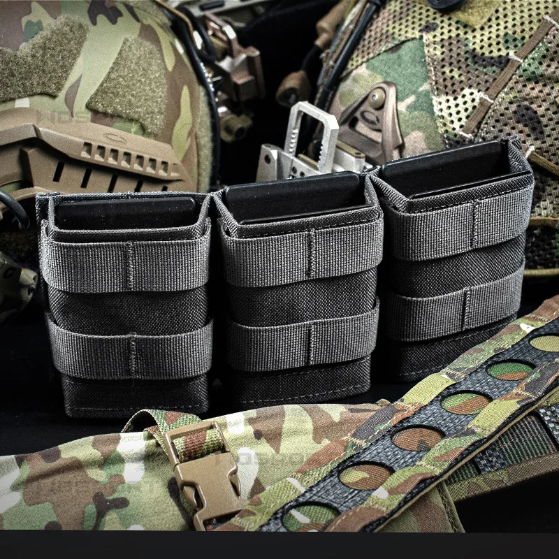 Open-top Triple Magazine Pouch 5.56 Triple Mag Pouch Carrier Tactical Molle Ammo Mag Holder Bag Hunting Accessories