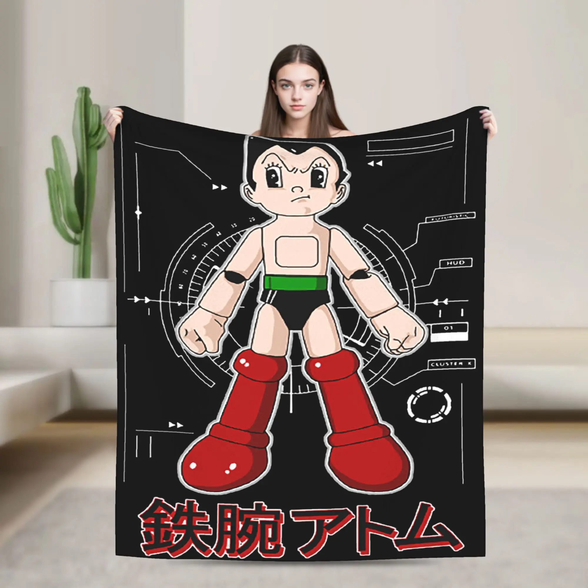 Astroboy Astro Boy Manga Blanket Cover Mighty Atom  Plush Throw Blankets Bedding Couch Portable Ultra-Soft Warm Bedspreads