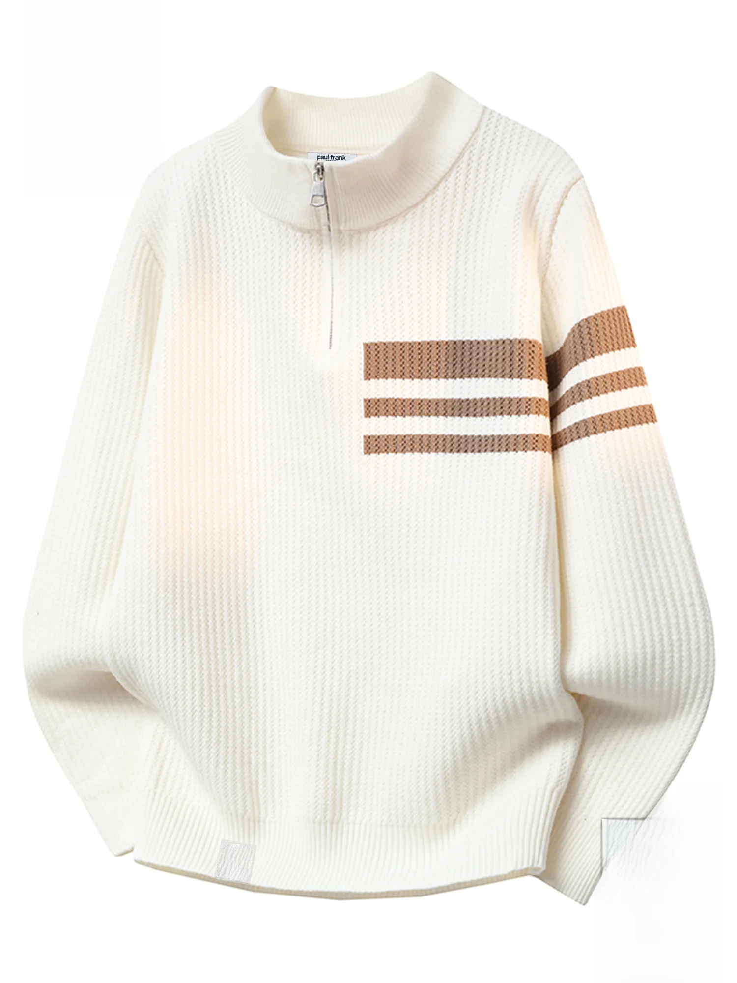 

Мужской свитер Paul Frank Heavyweight с молнией, новый, зимний, в полоску, с теплой вязаной подкладкой, повседневный, из смесового полиэстера