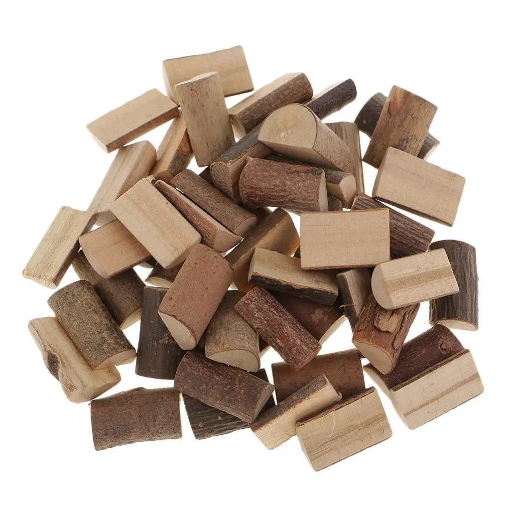 50x Wood Half Cut Round Log Slices Tree Blocks for DIY Crafts Supply