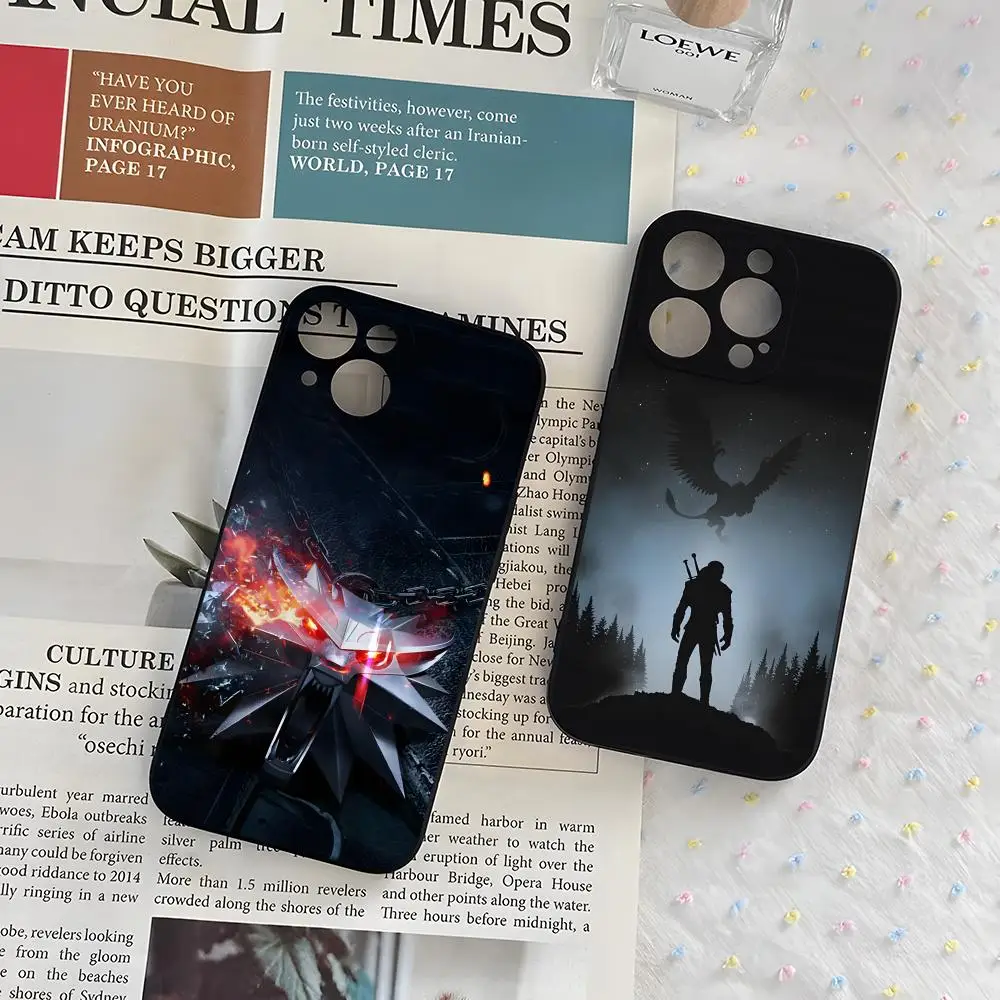 حافظة هاتف W-Witchers-S 3 لهاتف آيفون 17 Ari 16 E Pro Max 15 14 13 Mini 12 Pro 11 XS Max 7 8 Plus غلاف ناعم أسود