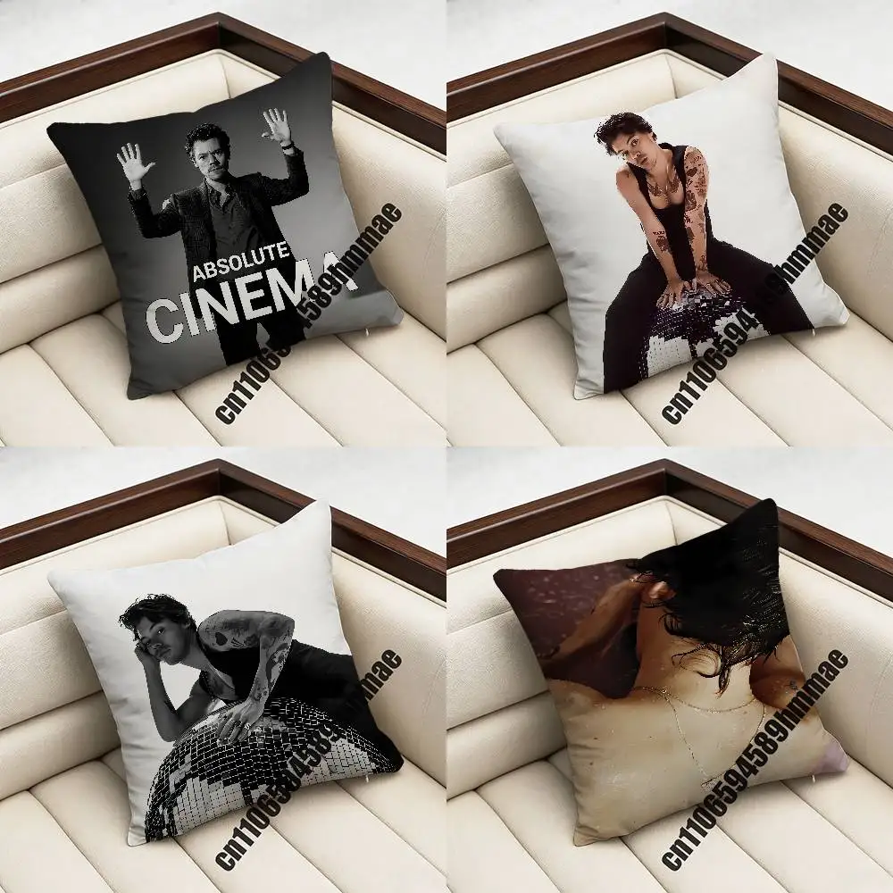 

For H-Harry Kiss All the Time S-Styles Throw Pillow Case Sham 45x45cm Decoration Square Sofa Pillowcase Pad Cover