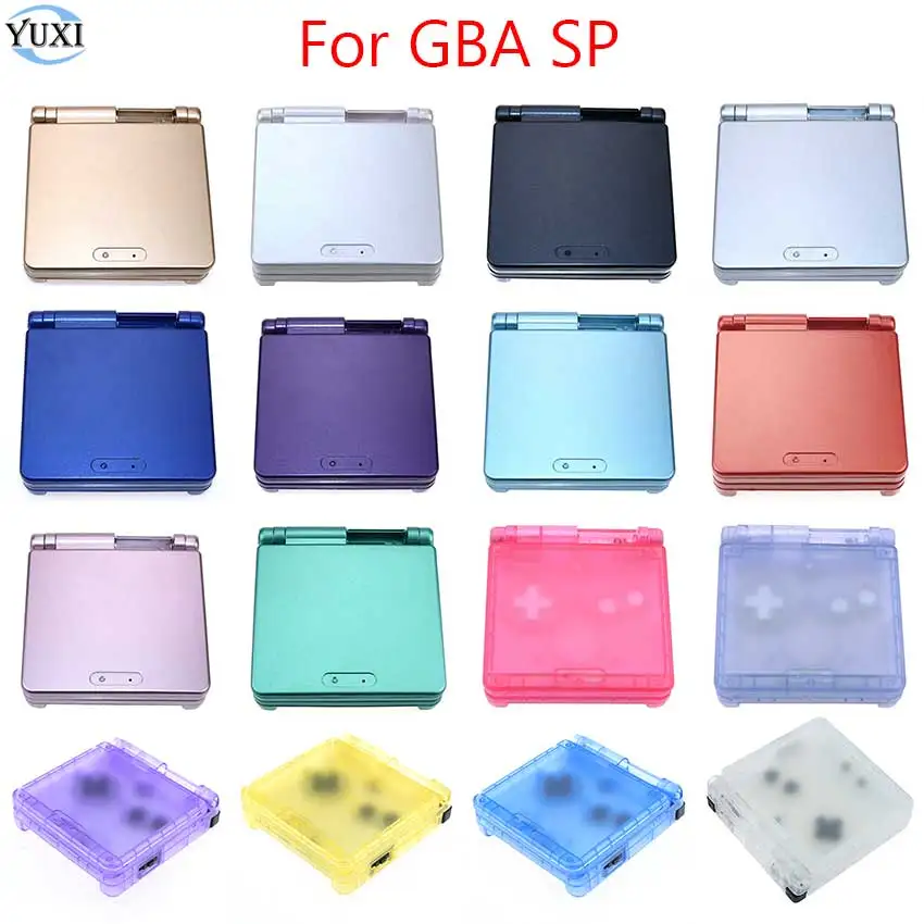 

YuXi Clear Full Housing Shell Replacement For Gameboy Advance SP for GBA SP Console Case Cover With Buttons Set Screw Dust Plug