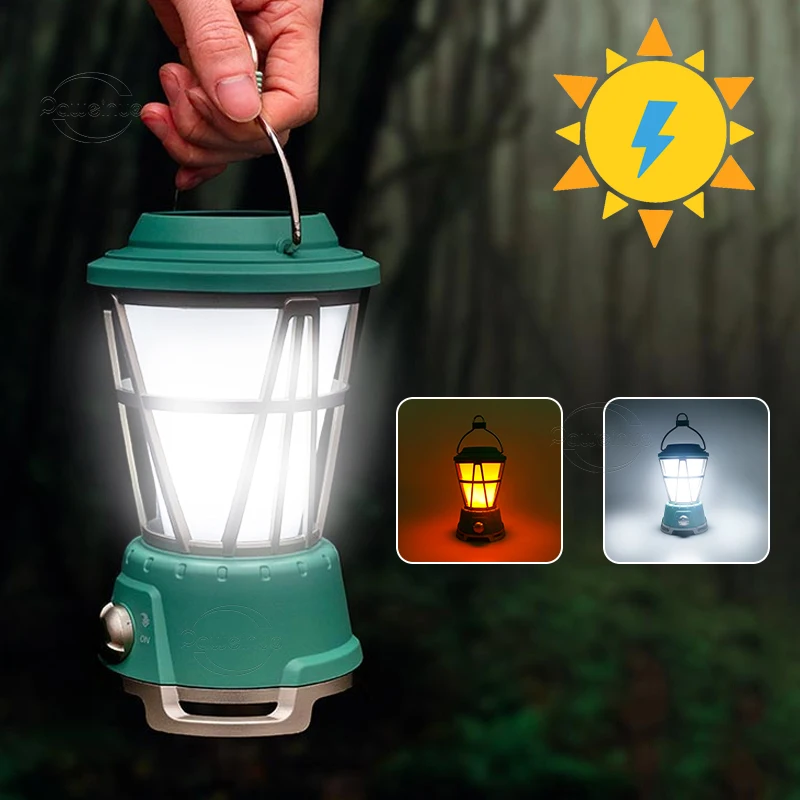 

1000W Powerful Portable Lantern Rechargeable Hand Lamp USB Outdoor Camping Flashlight Solar Night Light Waterproof Work Light