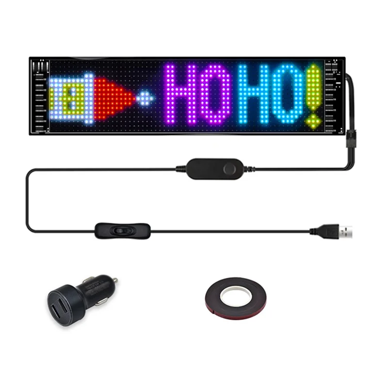Panel de píxeles LED AB53, módulo LED Flexible USB de 5V pantalla de animación de texto de desplazamiento RGB, aplicación Bluetooth, 16X64 LED 9,2X37,2 Cm duradero