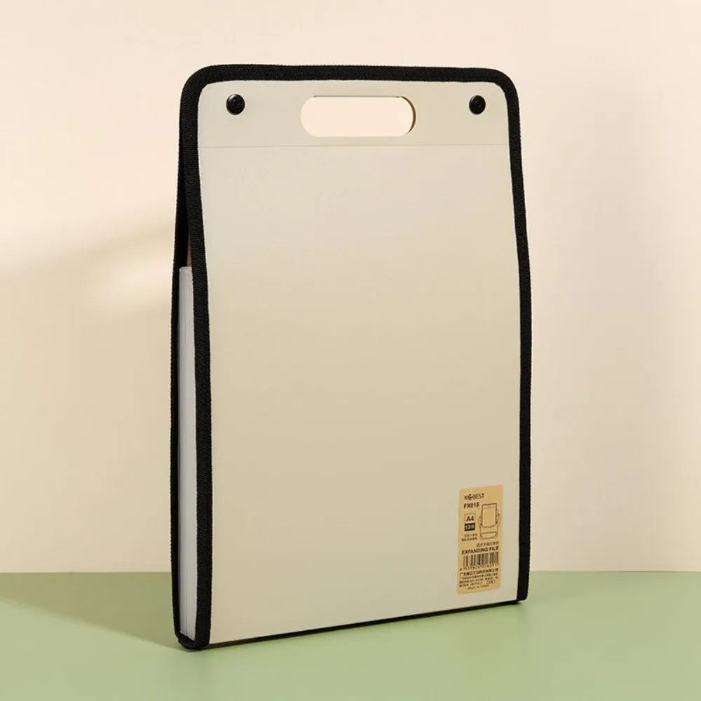 Briefcases A4 Vertical Folder Organ Bag Portable 13 Pocket File Folders Durable PP Material A4 File Storage Bag Classroom