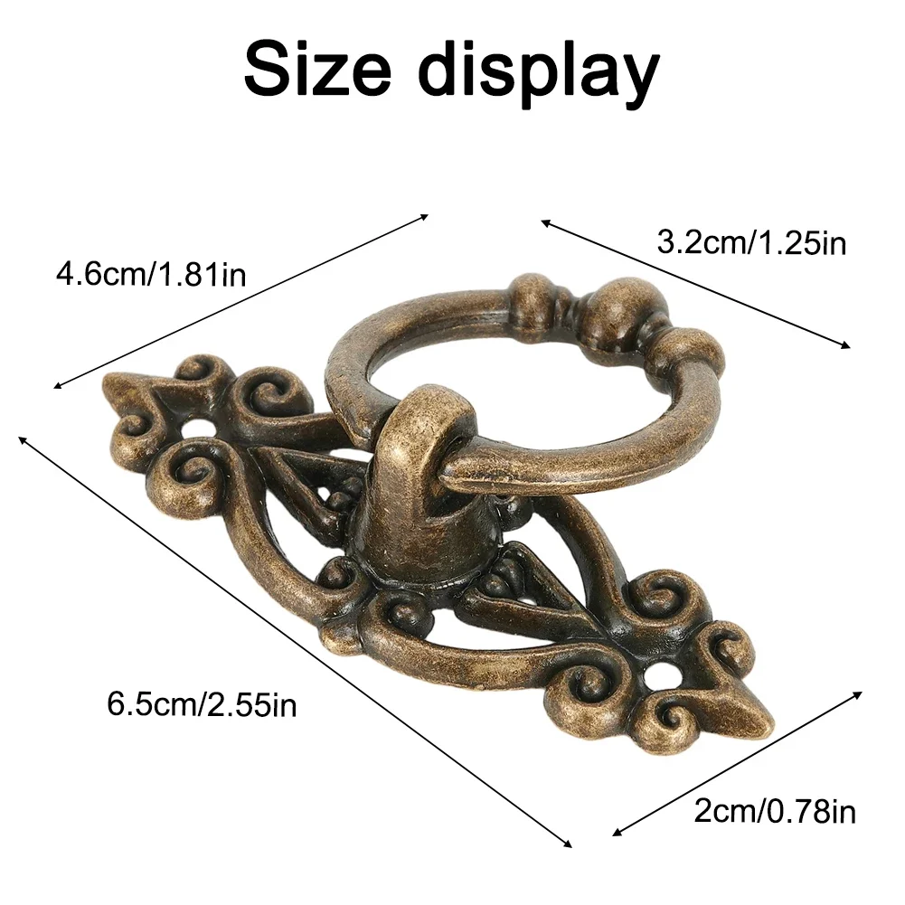 Brand New Alloy Handle Drawer Pull Ring Antique Cabinet Dressers Hardware Retro Screws Tools Trash Cans Zinc Alloy