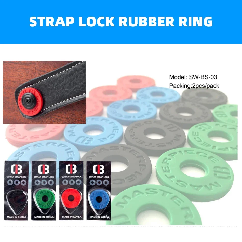 2Pcs/Set Electric Acoustic Guitar Strap Locks Blocks Rubber Ring Lock Guitar Parts & Accessories