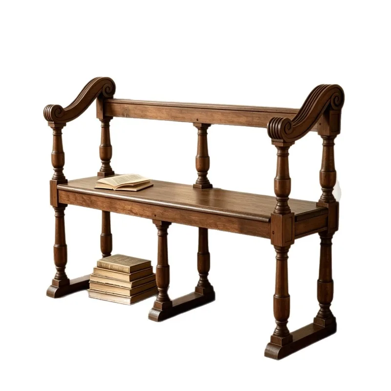 

Classic benches, solid wood home garden leisure chairs, simple retro chairs in the living room