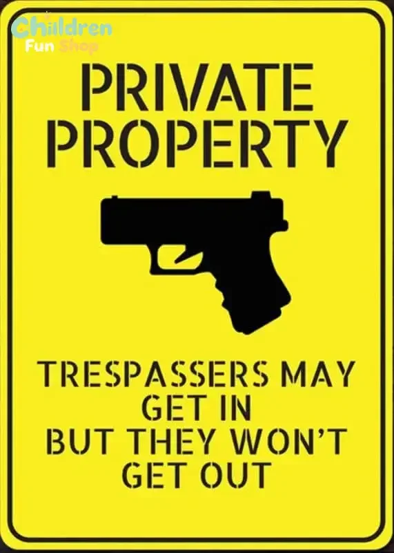 Y1,Private Property, You Wont Get Out, 2nd Amendment Sign, Right, Gun Lovers, House Decor, Beware Sign - Quality Aluminum