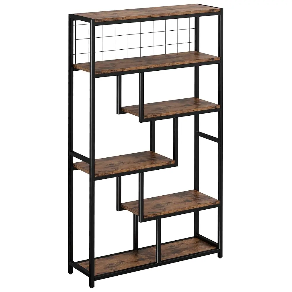

Bookshelves 6 Tiers, Industrial Etagere Heavy Duty Shelves For Living Rooom, Office Storage Geomeric Display Boocase, Vintage