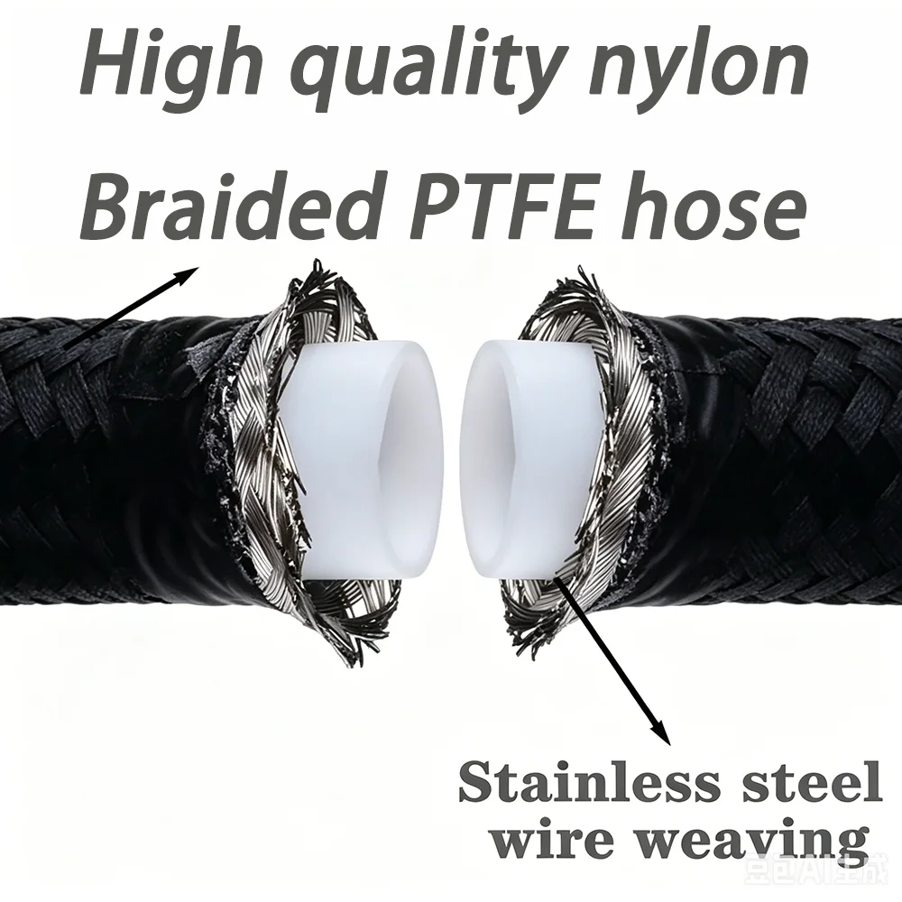 1M~10M AN4 AN6 AN8 AN10 AN12 AN16 Automotive universal Hose Nylon Stainless Steel Braided PTFE Brake Hose Fuel Cooler Pipeline