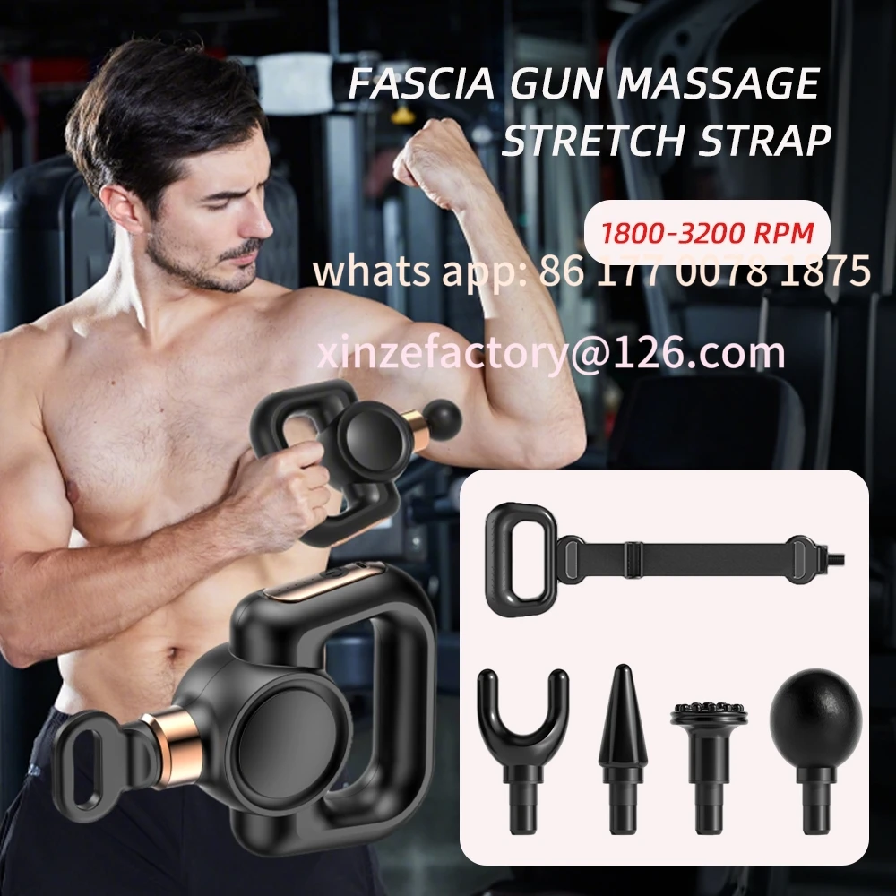 

Customizable 5 Gear Fascia Gun Massage Stretch Strap Powerful Multi-Functional Vibrating Massage Relieve Muscle Soreness