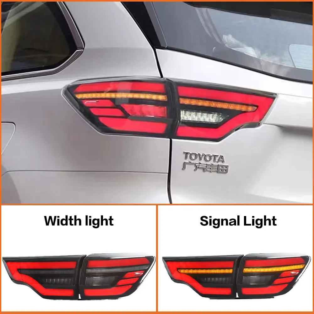 AKD Car Styling Taillights for Toyota Highlander 2015-2021 LED Tail Light DRL Tail Lamp Turn Signal Rear Reverse Brake Fitting