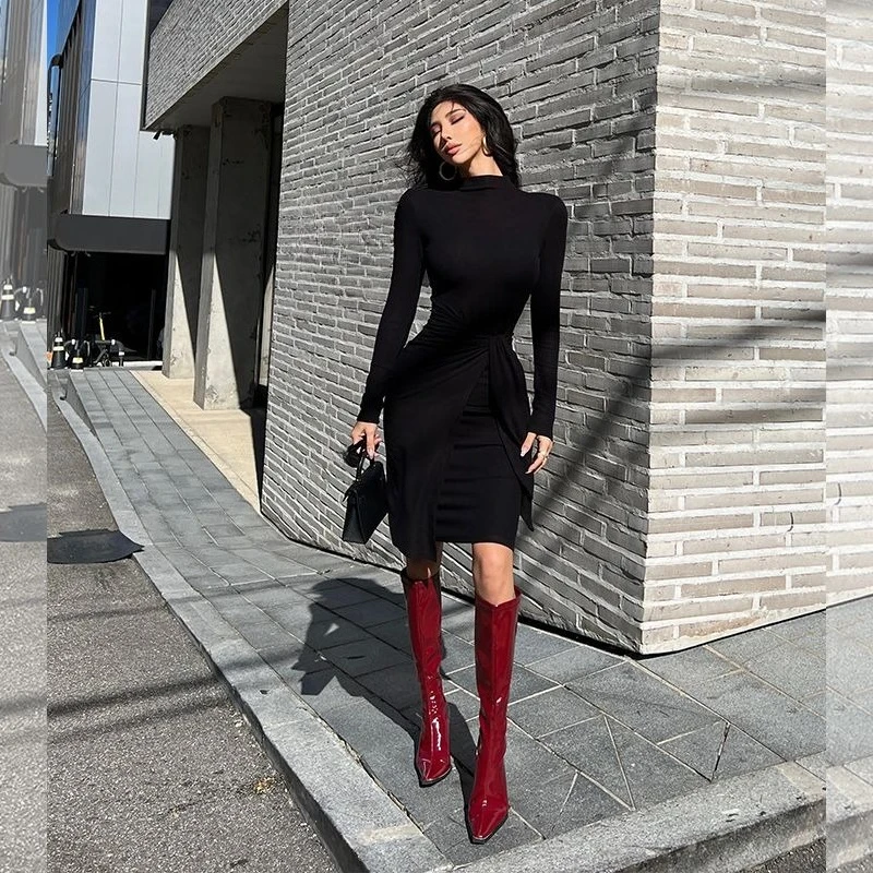 

Женское сексуальное облегающее платье из двустороннего флиса с регулируемым поясом на завязках, корректирующее фигуру, стройнящее, для вечерних выходов