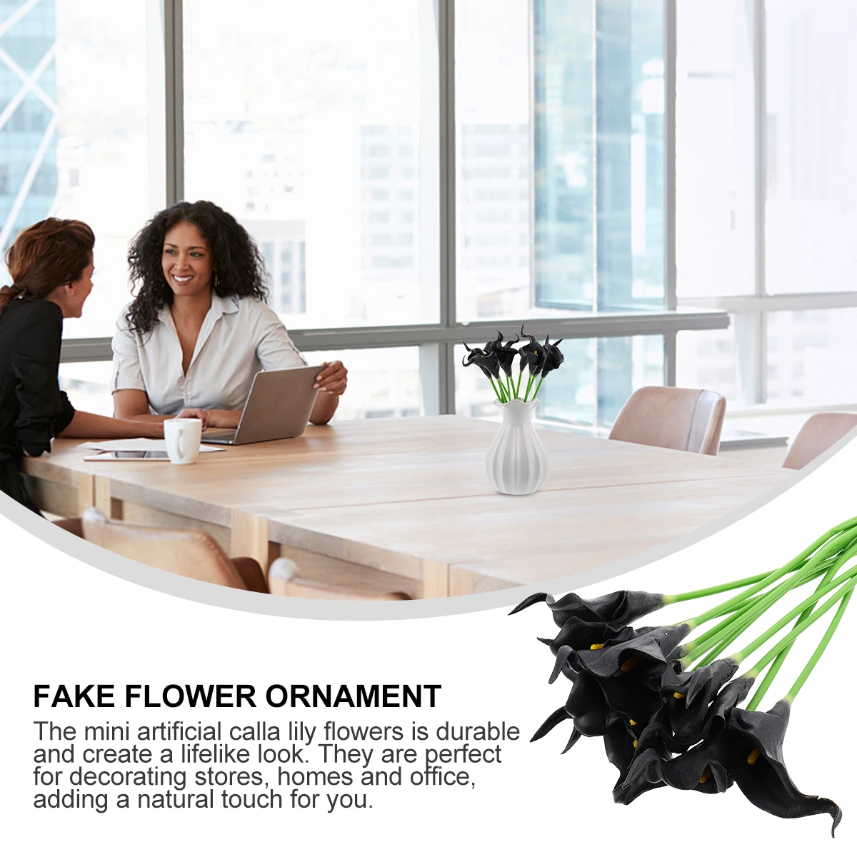 

10pcs Artificial Fake Flowers Mini PU Reusable Decoration Office Bedroom Living Room Coffee Table Windowsill