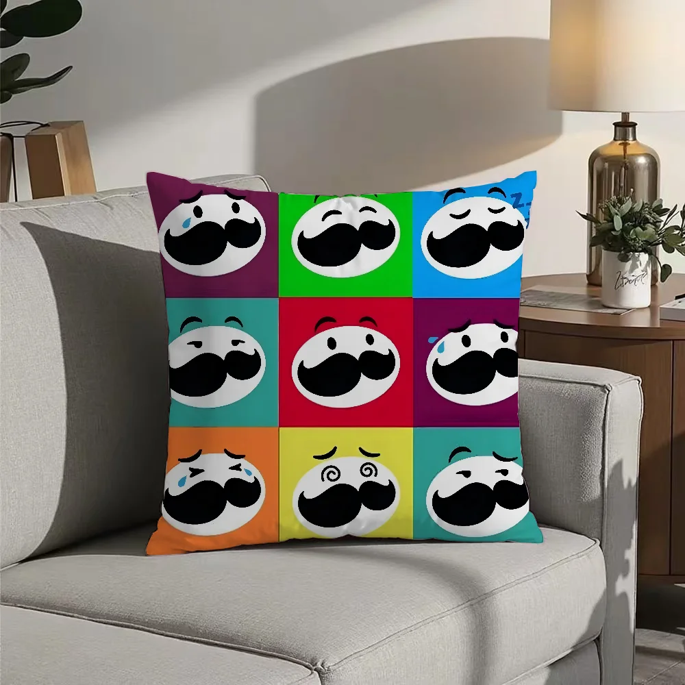 P-Pringles Pillow Case Double Sided Printed Cushion Cover Soft Short Plush Sofa Decorative Home Decoration