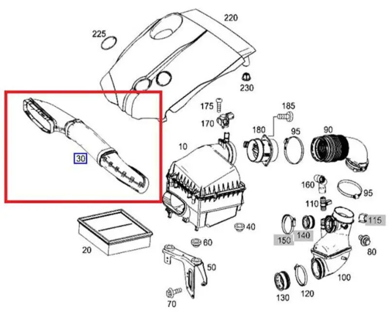 OM651 Motor Lufteinlassschlauch Rohr A6510900000 A6510904337 Für Mercedes-Benz W176 W246 W117 W156 A B CLA GLA-Klasse – Detail 5