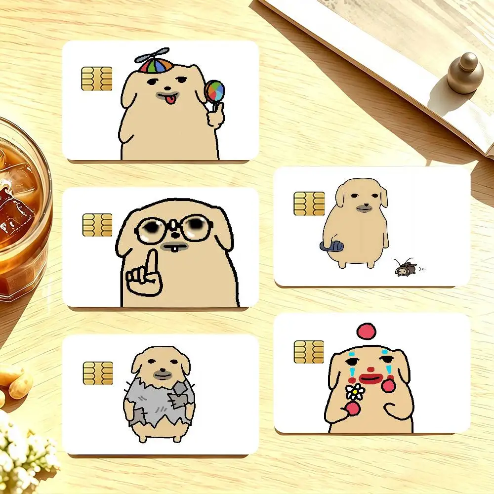 Cartoon Funny N-nudaeng-S Dog Credit Card Public Transportation Cards Protective Sticker Waterproof Card Face Decoration 4PCS