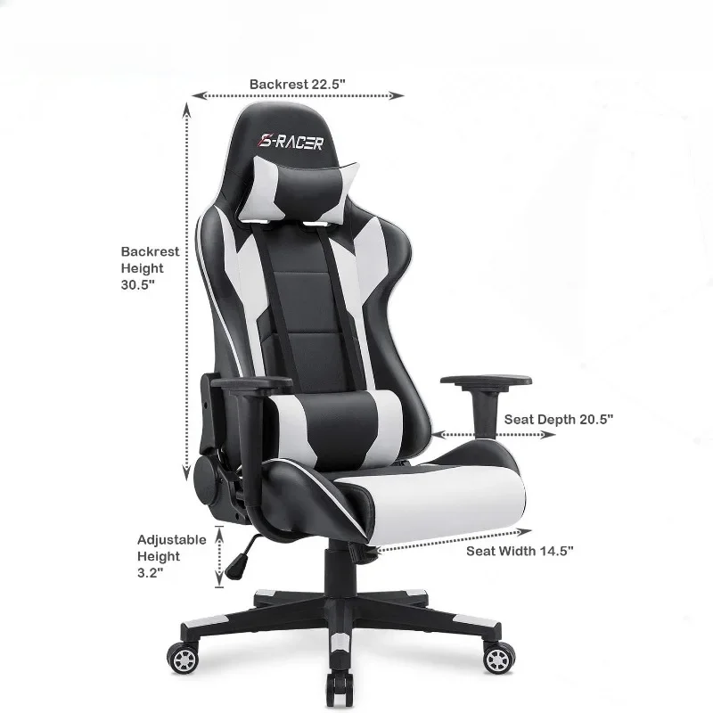 Homall Gaming Chair, Office Chair High Back Computer Chair Leather Desk Chair Racing Executive Ergonomic Adjustable Swivel Task