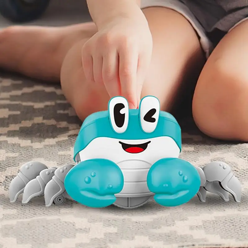 Jouets de crabe à détection pour bébés, jouets de marche interactifs, ramper mobile, évasion de crabe, sons d'induction mignons, jouet de développement pour 1 an