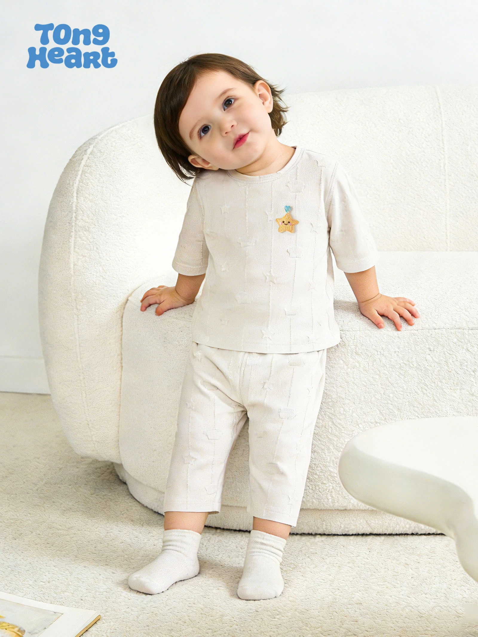 Baby Set, Infant Separates, Lightweight Breathable 9-Inch Pants, Children's Air-Conditioning Outfit for Summer