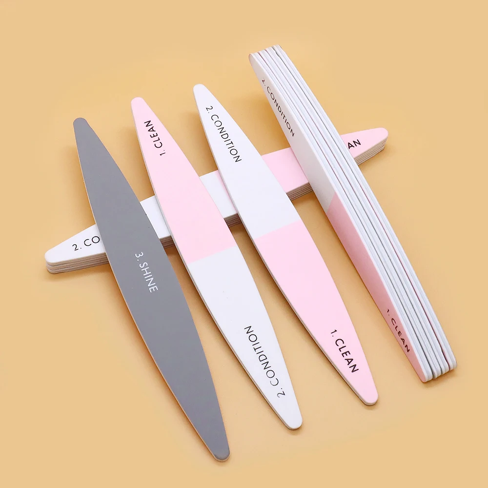 30Pcs Three Sided Nail Buffer File Strip 600/1200/3000 Grit Nail Art Supplies Sanding Nails Polishing File Buffing Manicure Tool