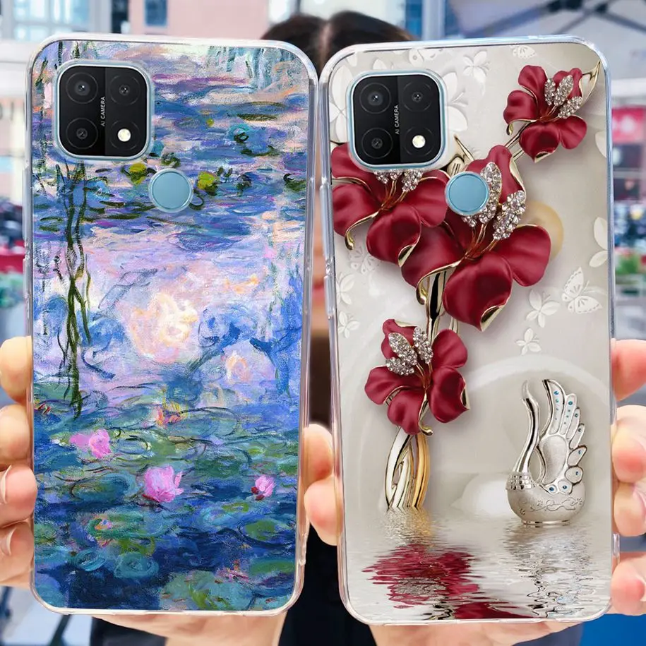 For Cover OPPO A15 A15s 2020 Phone Case New Fashion Flower Shockproof Silicone TPU Cover For OPPOA15 A 15 S CPH2179 CPH2185 Capa