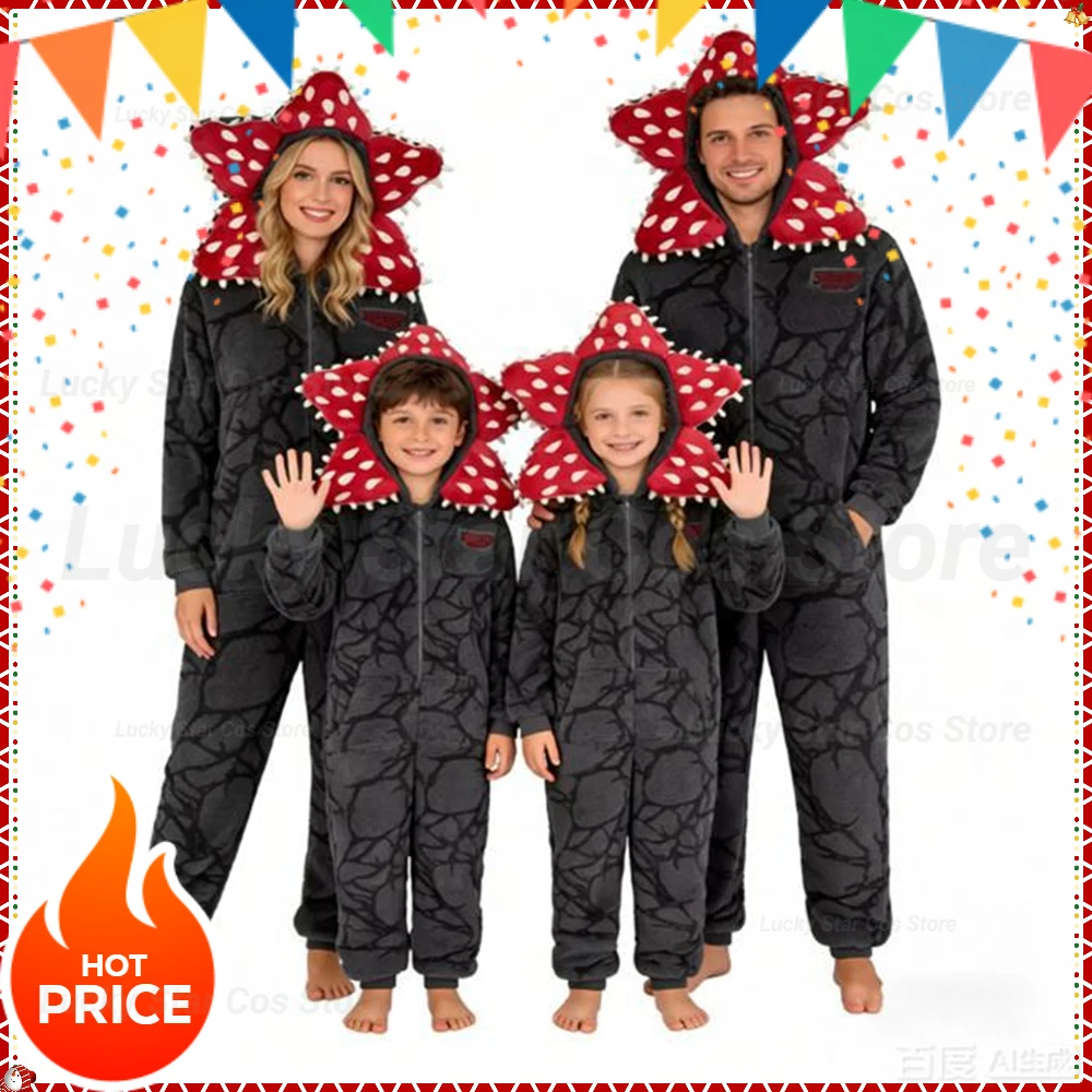 

2026 Pajamas With Plant Design Flannel Fabric Onesie For Boys Girls Soft Christmas bathrobe Jumpsuit Cosplay Party bathrobe