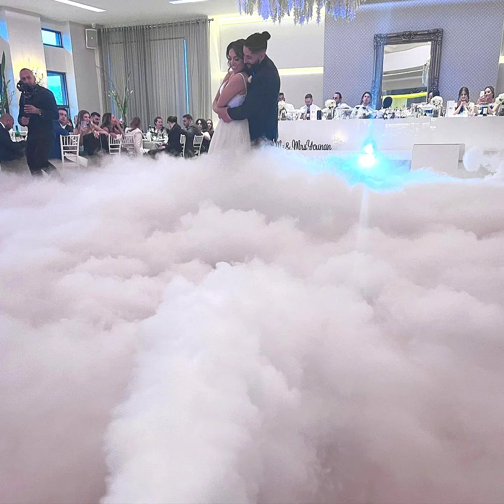 DJ Stage Effect Dry Ice Machine 3500w Low Smoke Machine Fog Wedding Party Mariage  Anniversary  Grand Event First Dance Bride FX