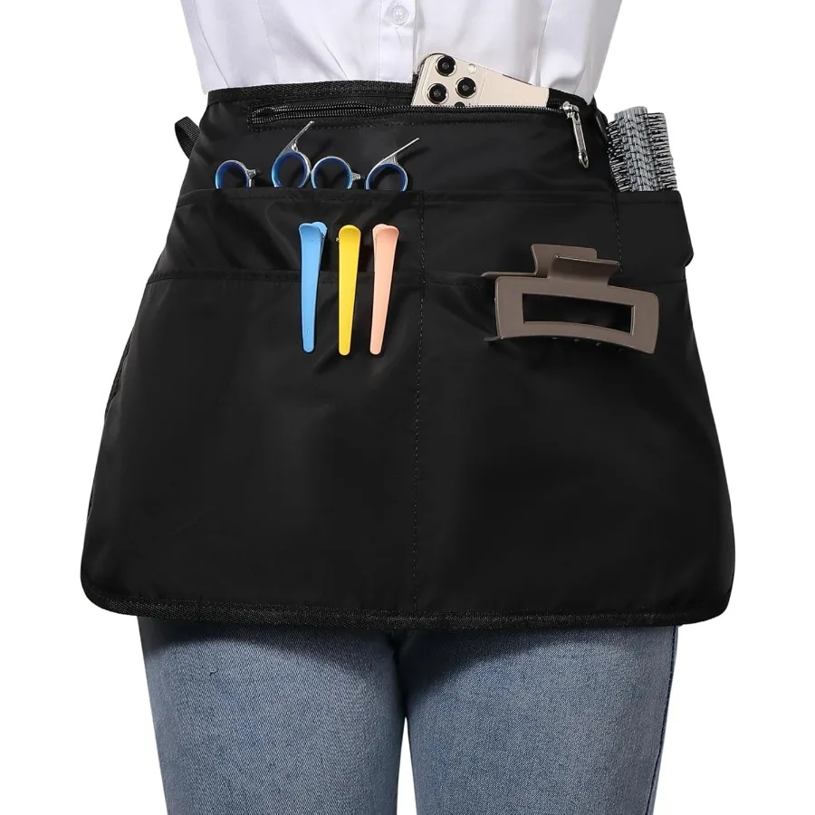 

Barber Apron with 6 Pockets Waterproof and Bleach-proof H Stylist Apron for Men Women Hdresser Apron for Cosmetology