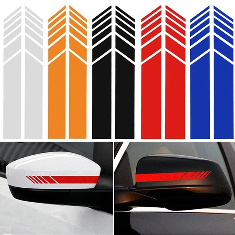 

2Pcs Universal Car Side Rear View Mirror Sticker Non Fading Racing Strip Car Sticker Decals Auto Exterior Stickers Wholesale