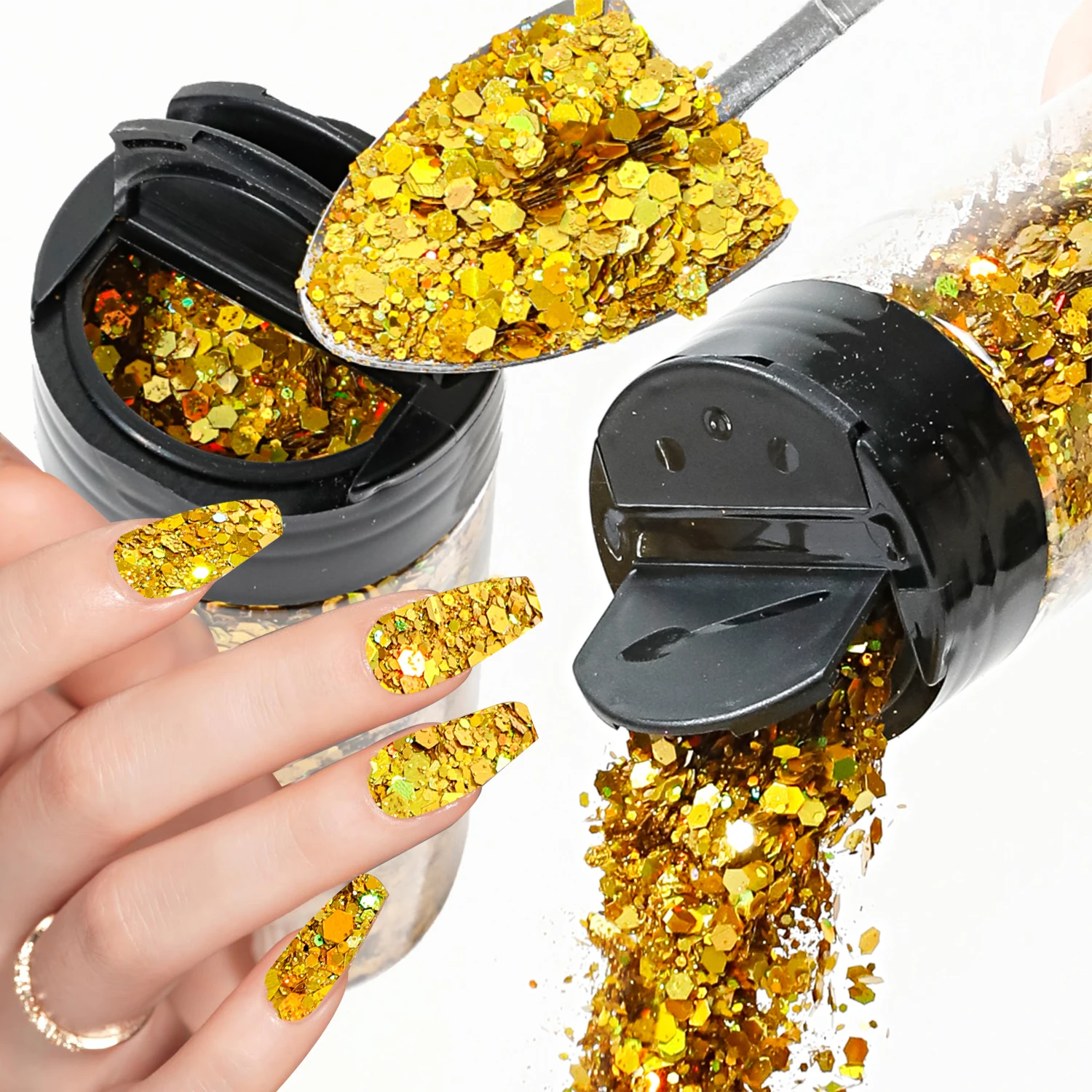 虹色の細かいキラキラ,80g, 1ボトル,キラキラパウダー,ホログラフィック,ミックスクラフト,フェスティバルデコレーション