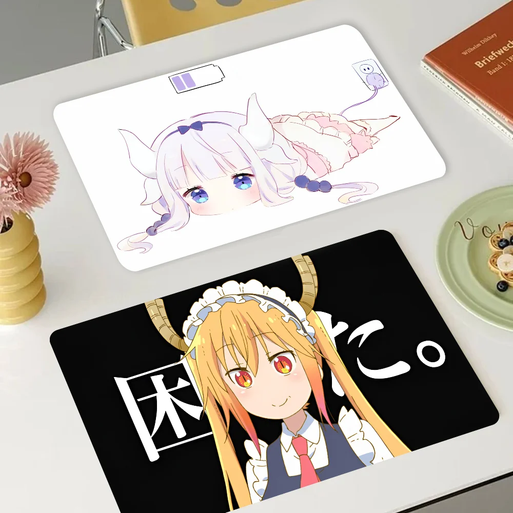 

Miss Kobayashi's Dragon Maid Kitchen Countertop Draining Mat Vintage Absorbent Mat Desktop Drying Mat Coasters Washable Tea Pad