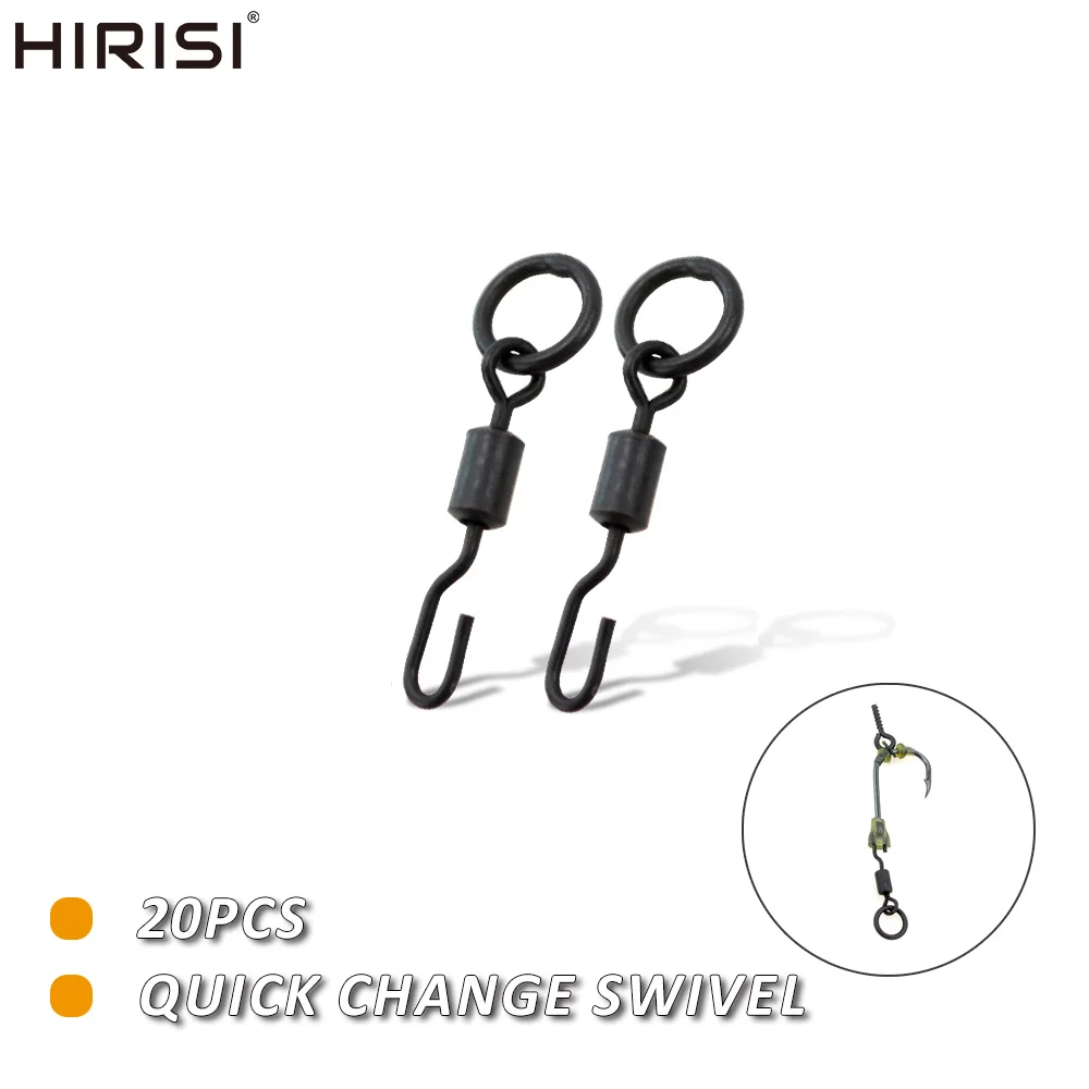 

Hirisi 20pcs Swivels Snaps With Solid Ring Quick Change For Carp Fishing Hooks Utility Fishing Accessories Novelties AE008