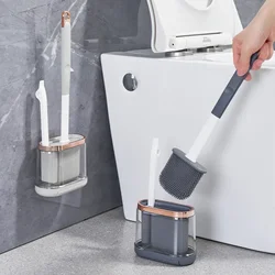 Toilet brush set creative no drilling wall mounted toilet washing brush new long handle no dead corner cleaning brush