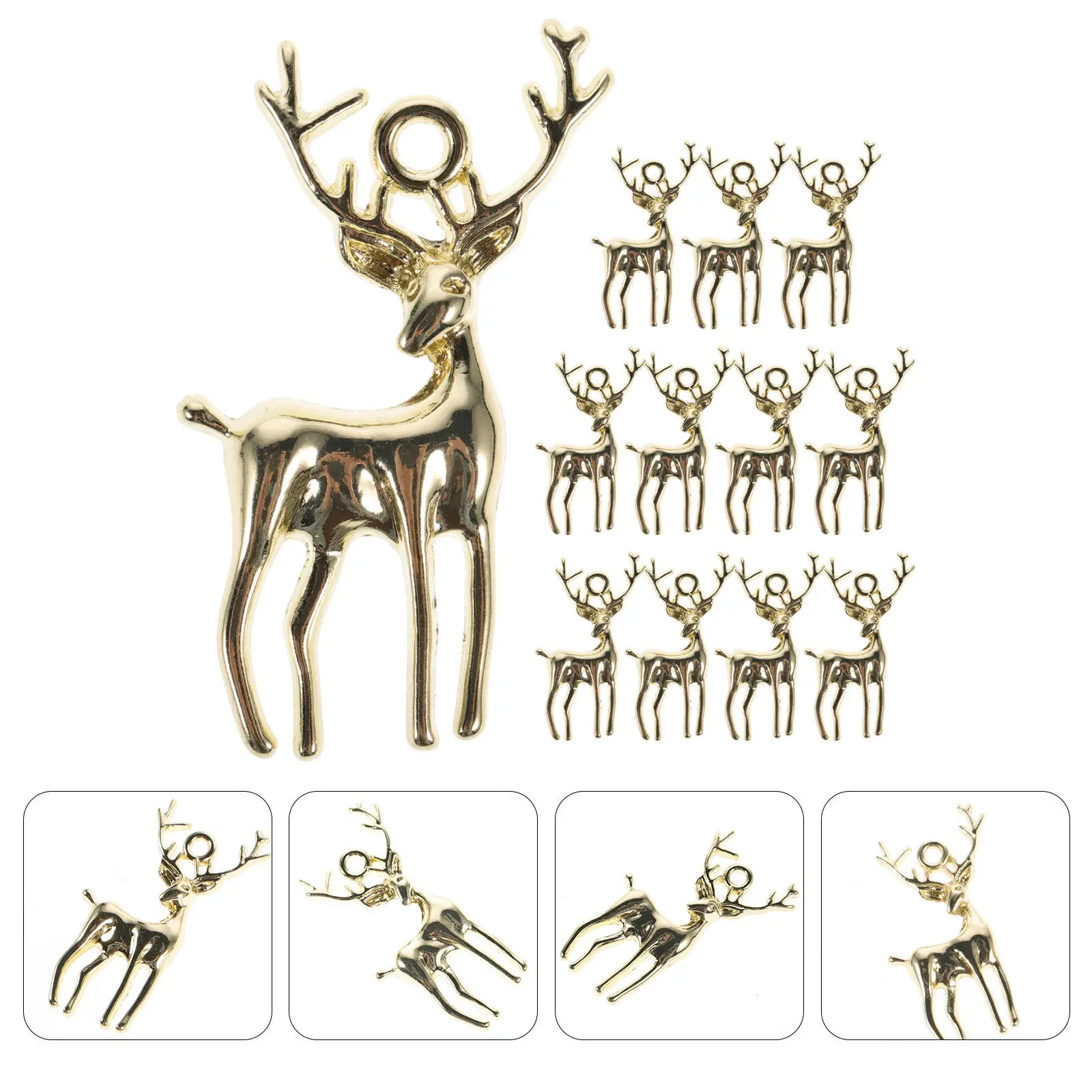 12Pcs Antler Jewelry Pendant Accessories Alloy Lightweight DIY Earring Drops Vintage Pendant Charms for Key Chains Bracelets
