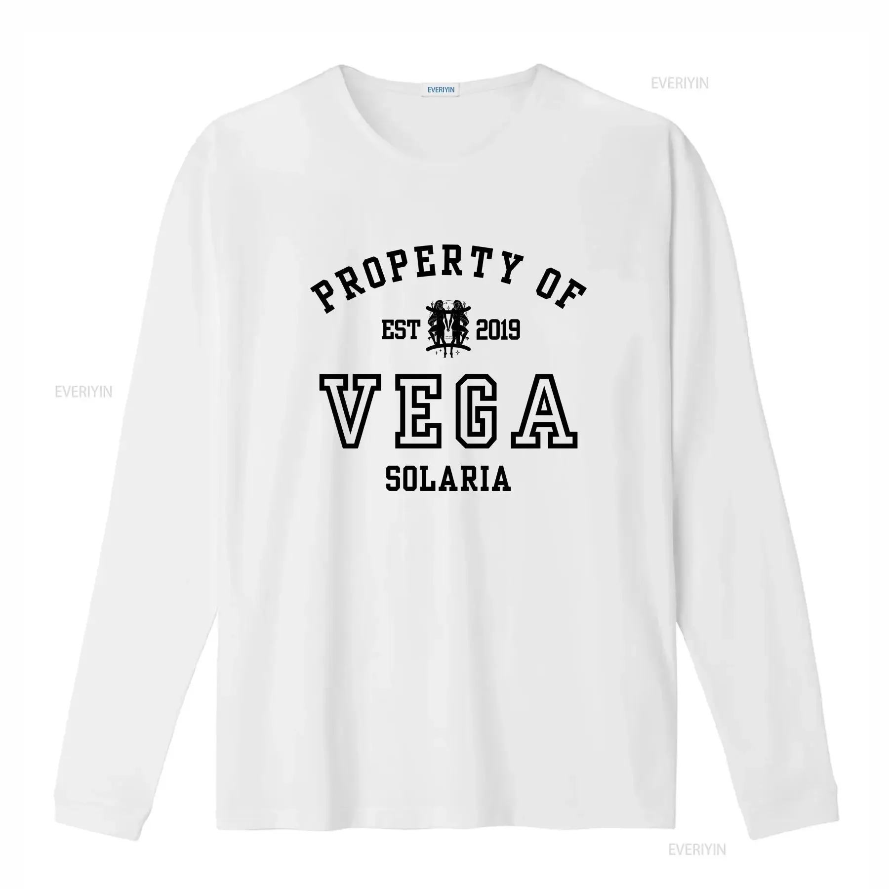ZA Property Of Vega Collegiate Tory Darcy White T shirt Zodiac Academy Merch Classic Crewneck vintage Washed graphic Breathable