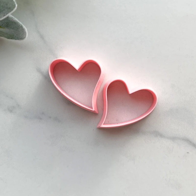 Soft Pottery Polymer Clay Cutters Loves Heart Earrings Clay Molds INS French Earrings Jewelry Making Embossing Modeling Tools