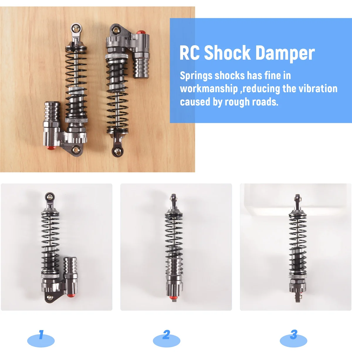 Amortecedor hidráulico para axial scx10 90022 90028 90021 rc4wd d90, amortecedor hidráulico, liga