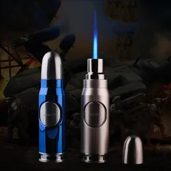 Bullet-Shaped Cigar Lighter Metal Windproof Torch Refillable Butane Gas Lighters