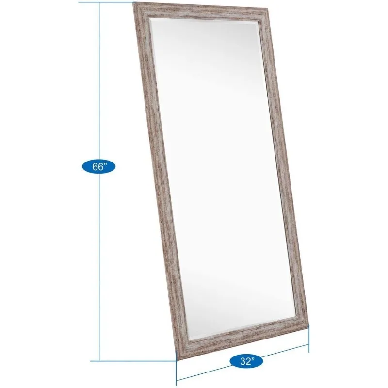 Full-Length Mirror with Wood Frame – Rustic 66