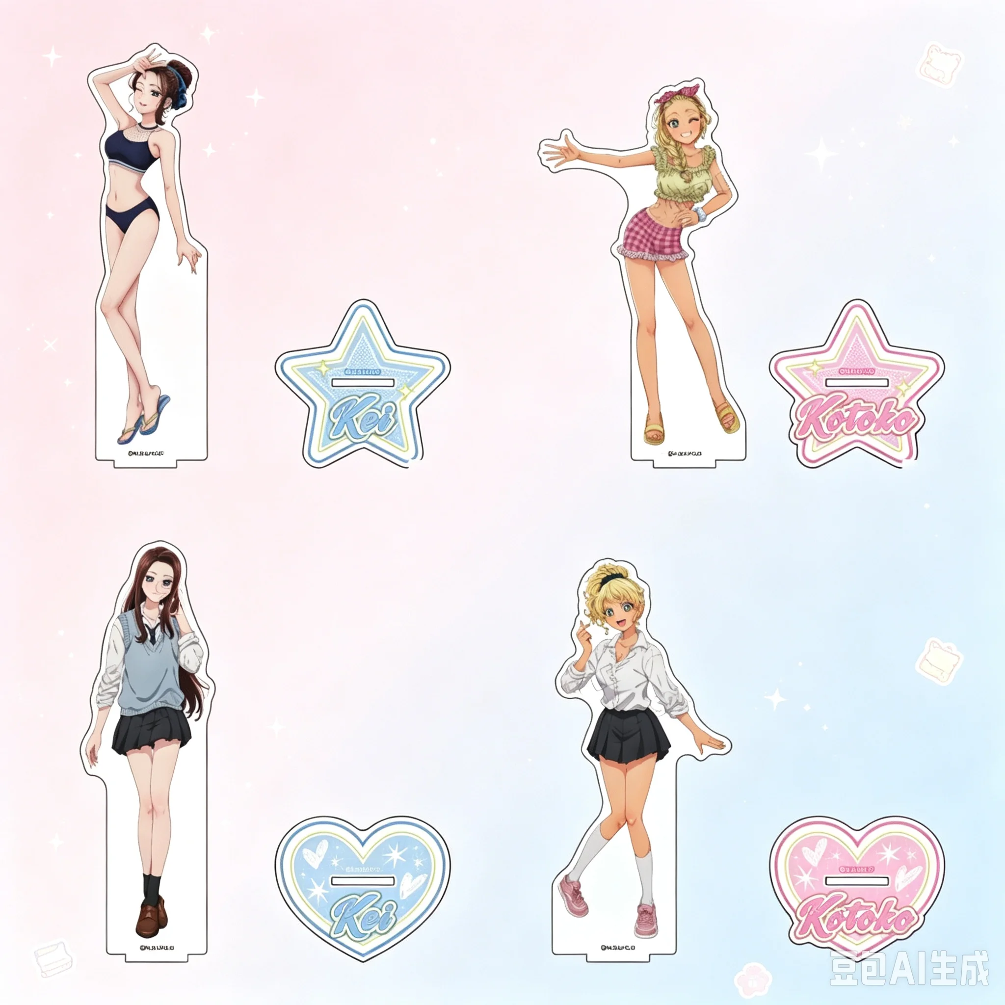 Hot Anime Gals Can't Be Kind To Otaku!? Model Action Figure Peripheral Collection Acrylic Stand Model Decorations Gifts Keychain