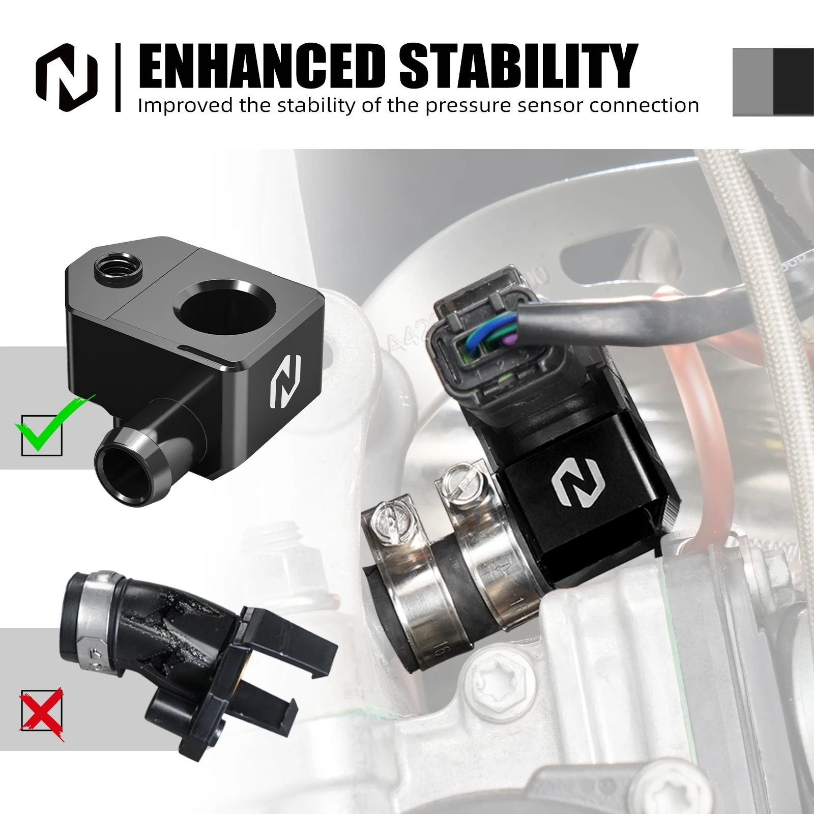 NICECNC 2024-2026 KTM EXC 300 SX 125 XCW 300 XC 300、Husqvarna TE300、GasGas EC300 TBI用 クランクケース圧力センサーブラケット