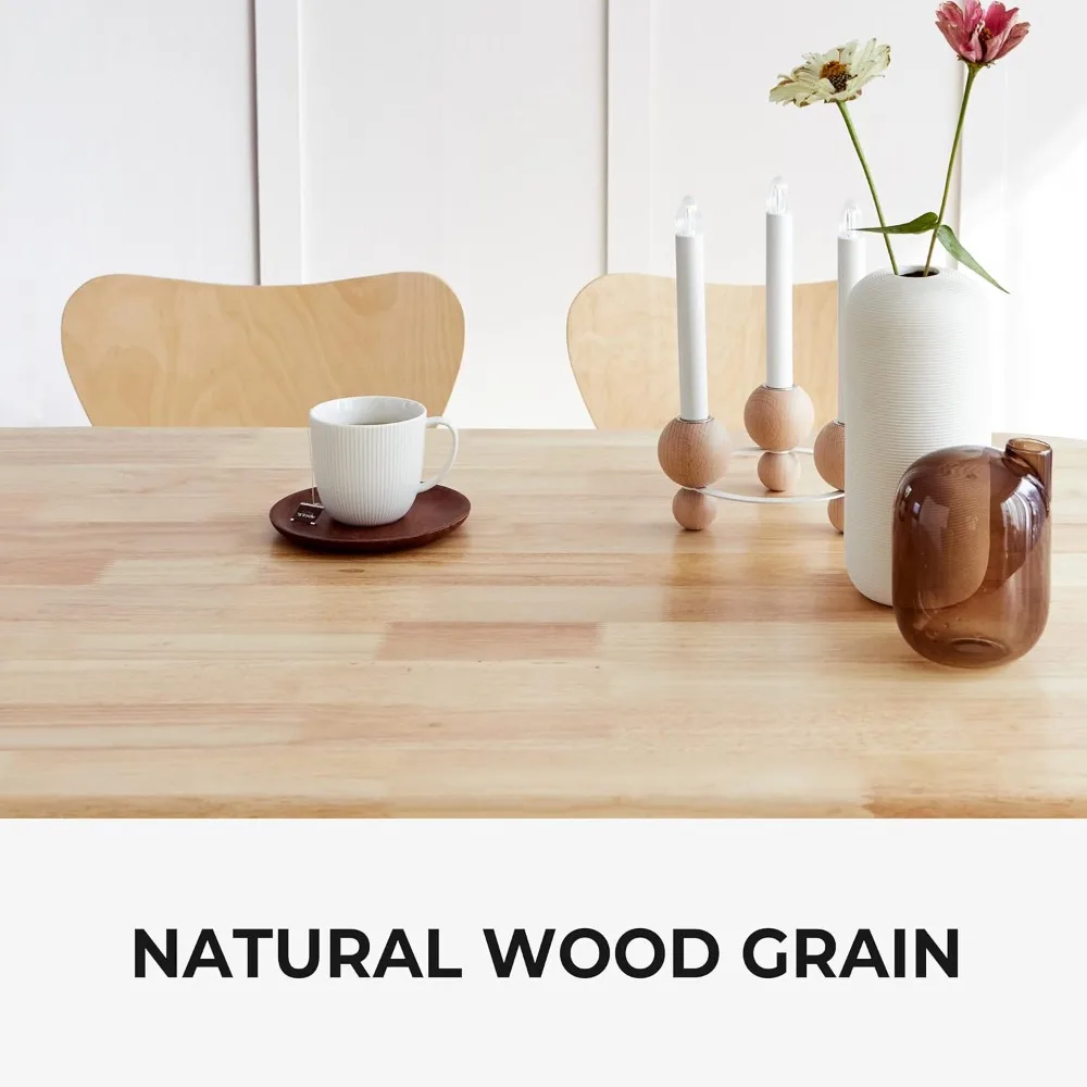 โต๊ะรับประทานอาหารไม้แคนเบอร์รา 27.6 นิ้ว/โต๊ะครัวไม้โอ๊คมาเลเซียสไตล์โมเดิร์นยุคกลาง (สีขาวธรรมชาติ)  เฉพาะโต๊ะเท่านั้น