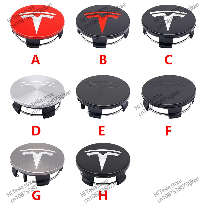 4 Pcs 56mm Wheel Tire Center Cap Logo for Tesla Original Wheel Hub Caps Model 3 Model Y Model S X High Quality Auto Accessories