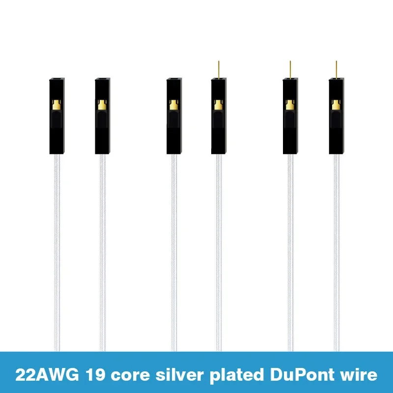실버 22AWG 19 코어 DuPont 라인 1/2/3/4/5pin DuPont 더블 헤드 암-수, 암-암, 수-수 케이블 10-50cm